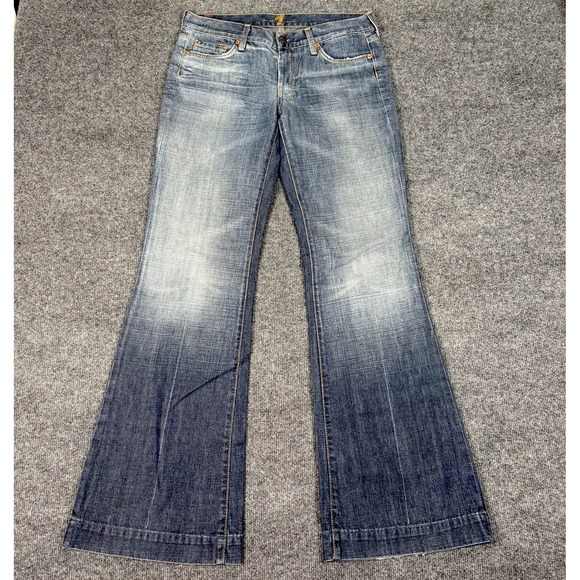 7 For All Mankind Denim - 7 For All Mankind Dojo Bootcut Jeans Women's Size 29 Blue Low Rise Flare